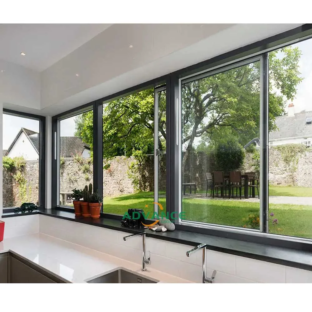 ADVANCE Glazed Manual Open Style Crank Window Double Glass Aluminum Awning windows for the Kitchen