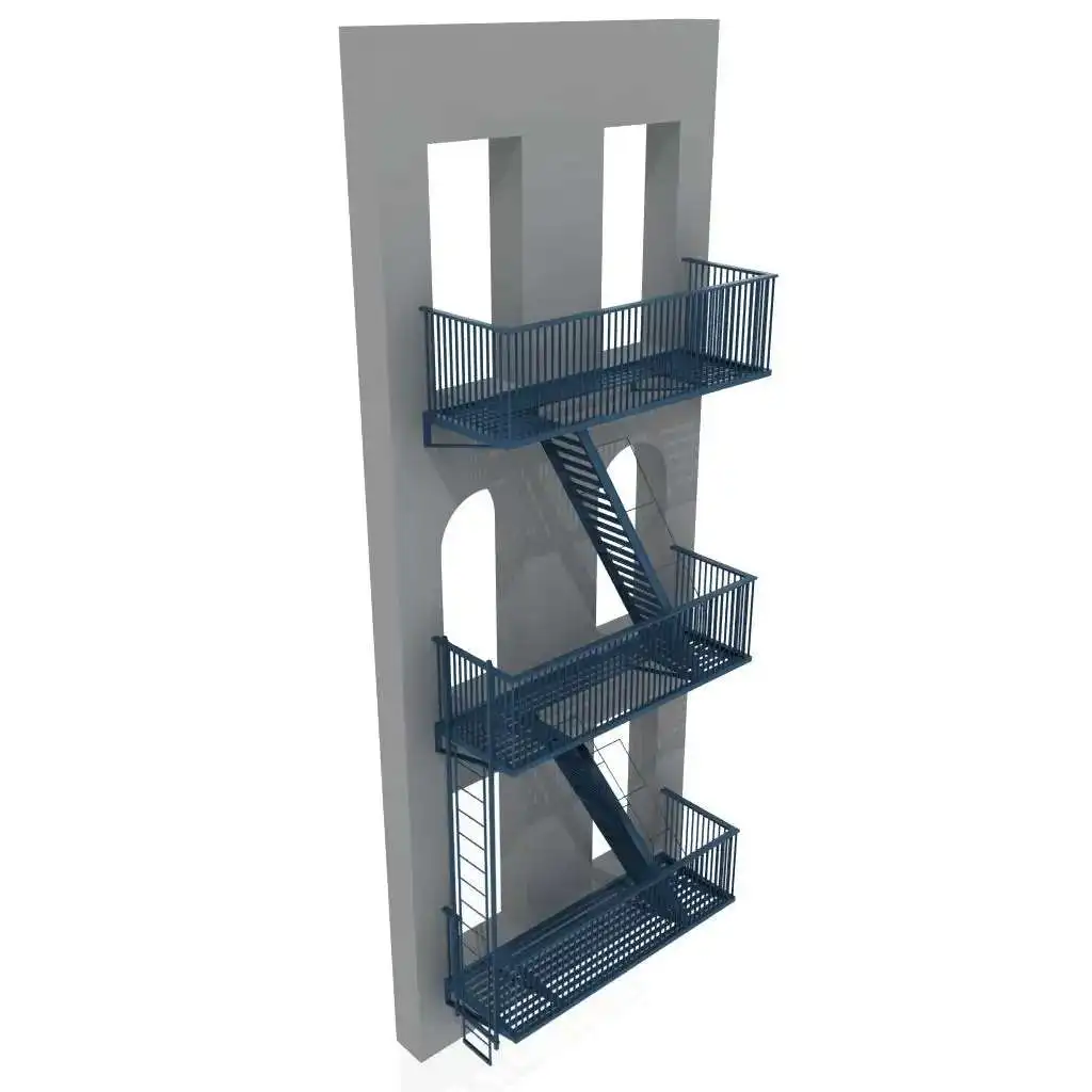 Cheap Made in China Outdoor Fire Escape Steel Grate Steps Durable Metal Stairs