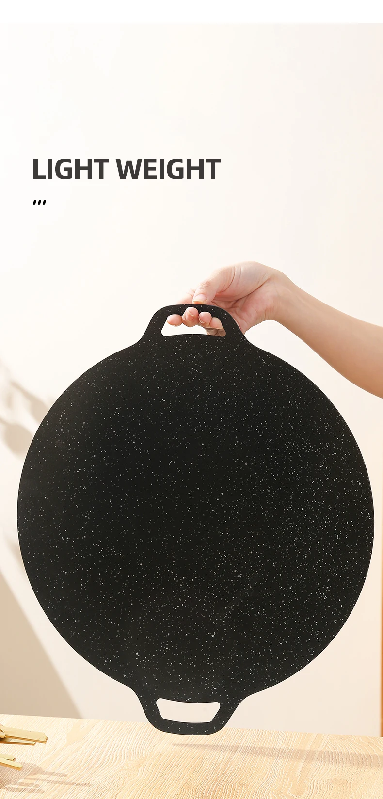 Thickened Maifan Stone BBQ Grill Pan, Non-Stick Steak & Korean BBQ, Works on Induction/Gas Stoves, Indoor/Outdoor