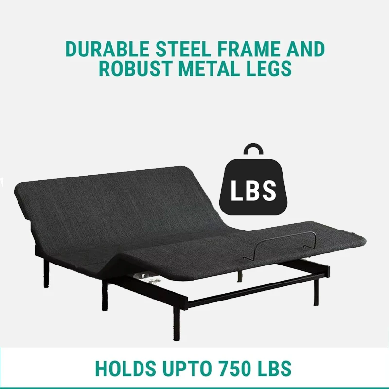 FCC Certification Durable Multiple Modes Adjustable Mental Frame Motorized Lift Bed With Massage supplier