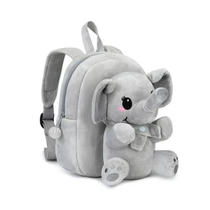 Custom Mini 3d Cartoon Elephant Kids Child Book Plush School Bag Backpack