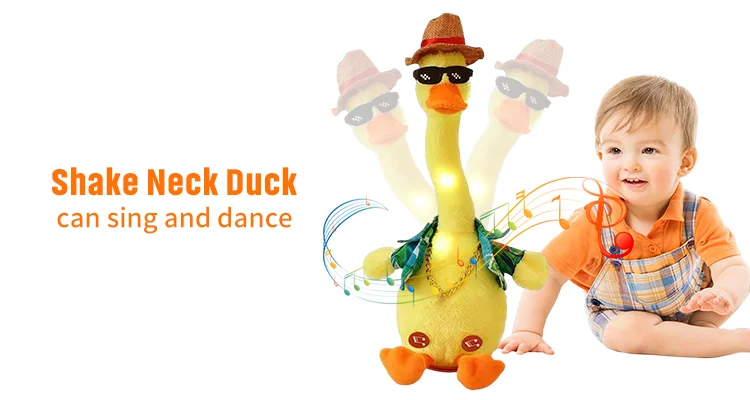 Dancing Mexican Yellow Duck - Musical Plush Toy for Kids