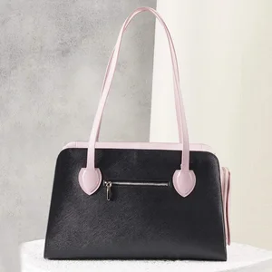 Custom Private Label Saffiano Leather Fashion Travel Small Pet Dog Cat Carrier Tote Bag Purse