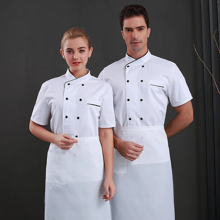 Mens Summer Chef Workwear Kitchen Coat Pastry Cook Short Sleeve Uniform Jackets