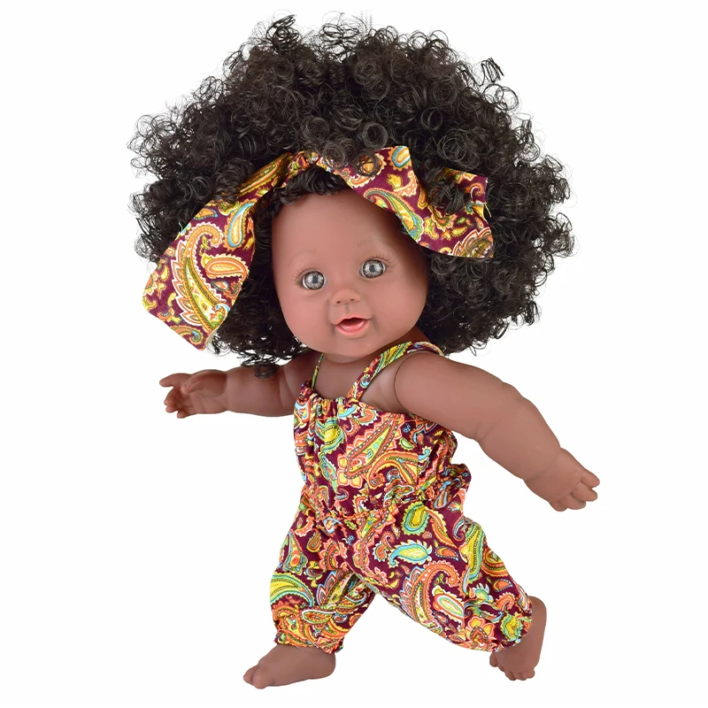 12 Inch Vinyl Girl Lovely African American Black Baby Doll Hot Customized Realistic Little Dolls for Kids