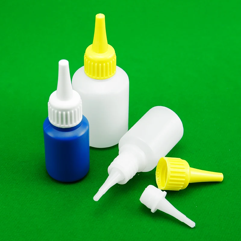 HDPE Plastic Bottles with Nozzle Cap Empty Cyanoacrylate Adhesive Bottles