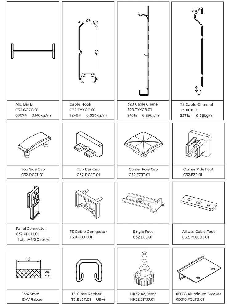 Cubicle Frame Foshan Factory Profile - Aluminum Cubicle Frame Office Furniture