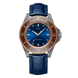 Factory OEM ODM Custom Luxury Mechanical Men's Watches Sapphire Crystal Mirror Automatic Watch with Damascus Steel Case