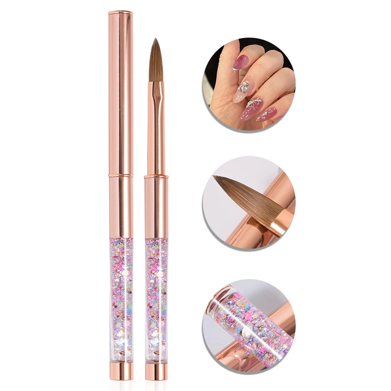 Кисти для маникюра с ручкой из розового золота 2 # ~ 24