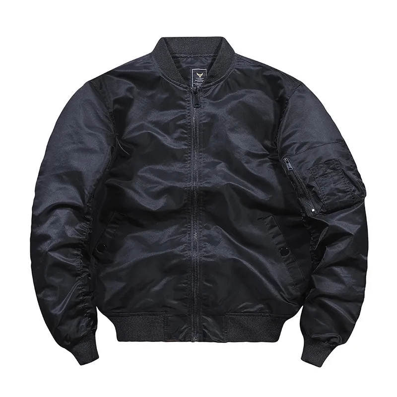 Wholesale High Quality Solid Color Winter Plus Size Men Flyer Bomber Jacket_voghion.com