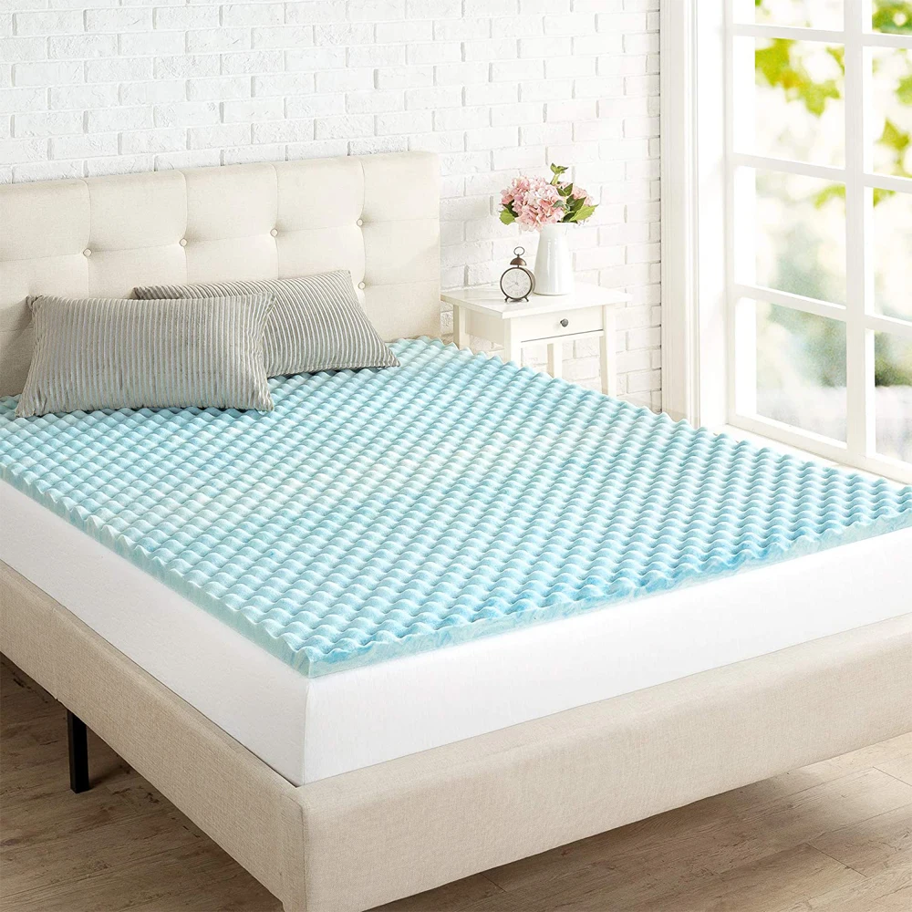 Oem Convoluted Design Egg Crate Cooling Mattress Topper Pressure Relief ...