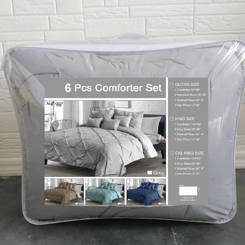 Microfiber Bedding Set Luxury Comforter Bedding Sets 7 Pieces Comforter