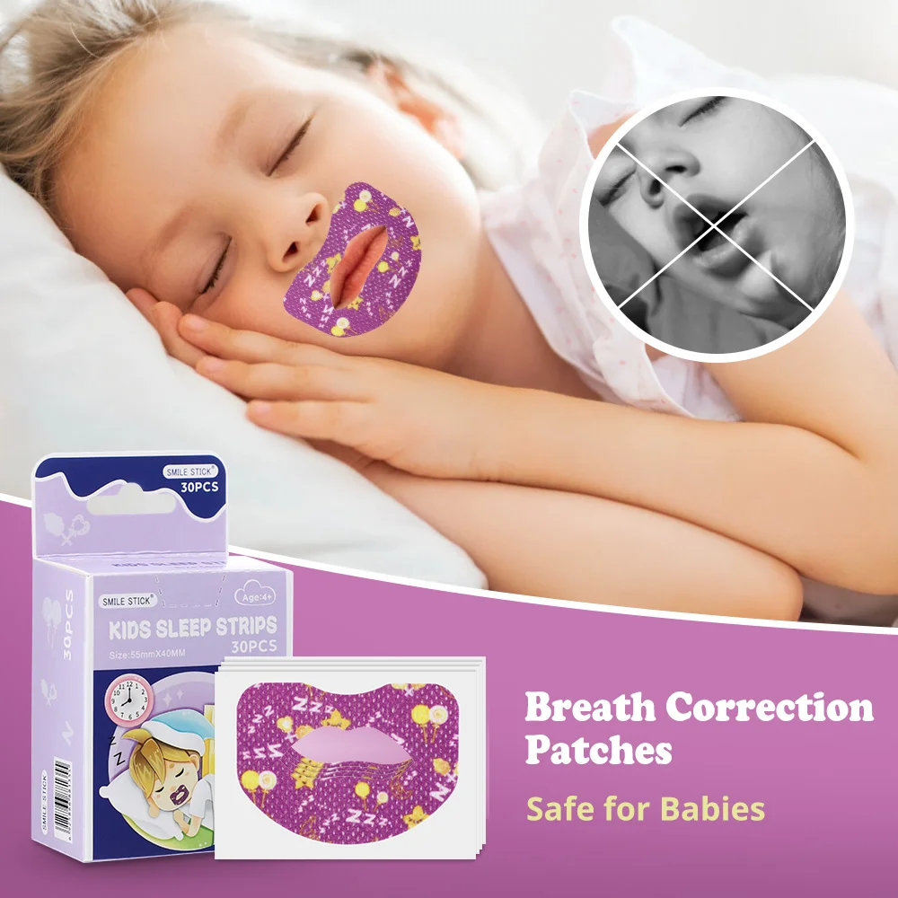 30pcs Children Sleep Mouth Closure Tape Stop Snoring Stickers Sleeping ...