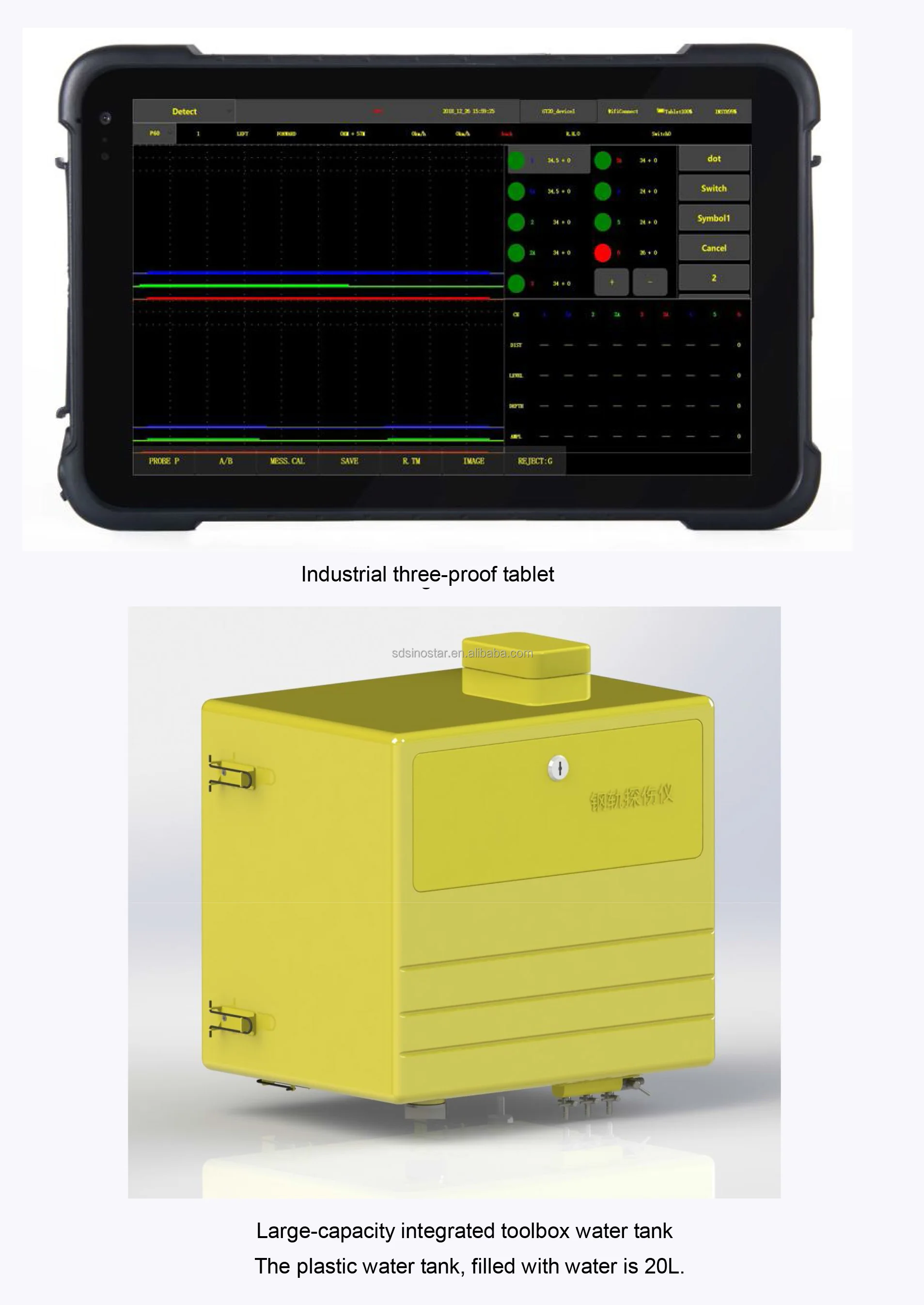 Gt20 Railway Flaw Detection Trolley Rail Flaw Detector With Alarm