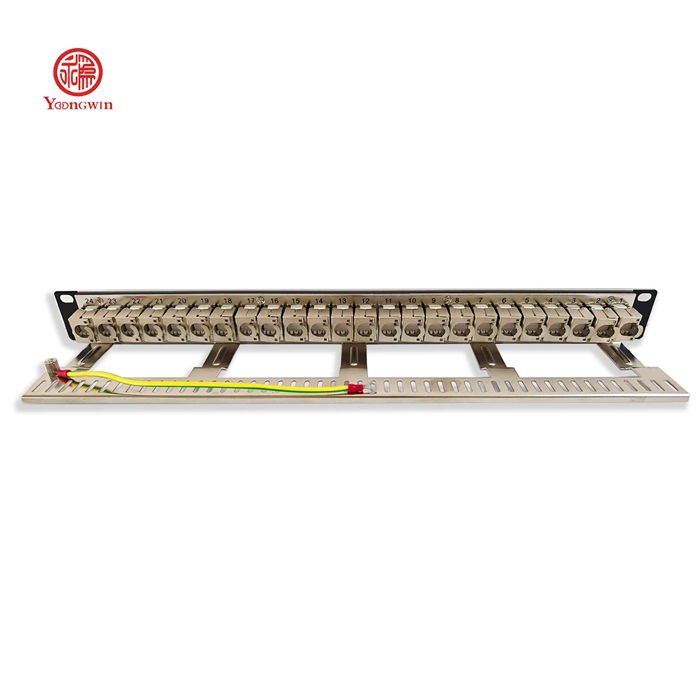 Best Price & Premium Quality 19" 1U 24-port Category 6A Modular Shielded Patch Panel for Data Center Rack Mount Network Wiring manufacture