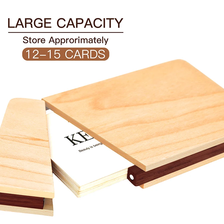 Wooden Business Card Holders Stylish Portable Cases