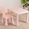Pink table and square-backed chairs come with anti-slip pads