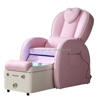 Beauty salon massage pink pedicure chair adjustable massage recliner sofa with foot bath nail spa furniture