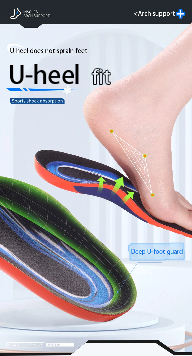 New Arrival Arch Support Sport Insoles Comfortable Shock Sweat Absorbing Pain Relief Massage Ball Foot Cushions Bouncy Inserts