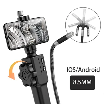 Two-Ways Articulating Borescope, 8.5mm Endoscope , 1080P HD Waterproof Video Scope Snake Camera for ios/Android