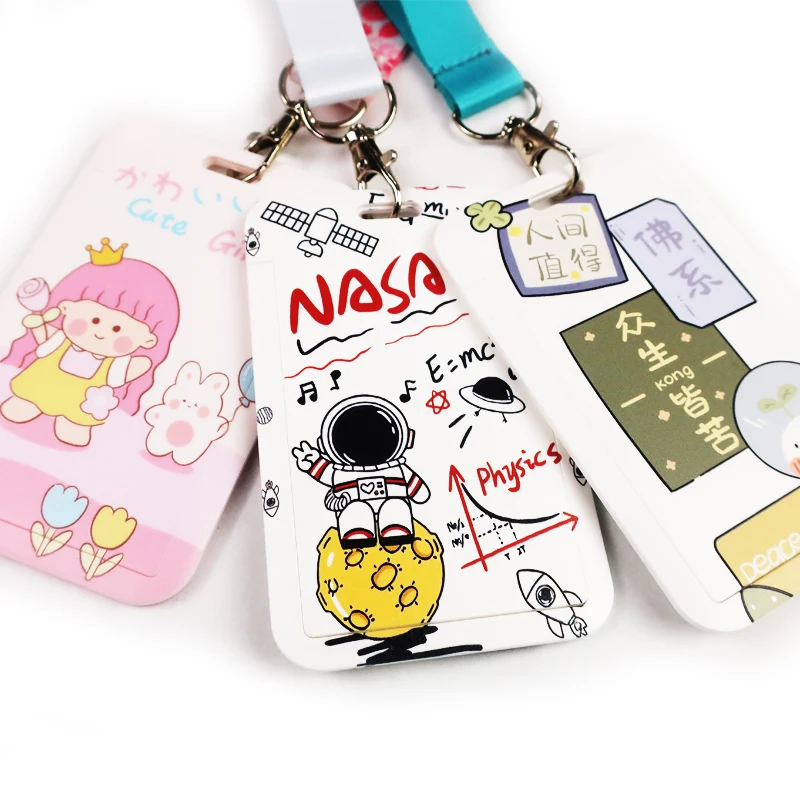 Personalised Custom Metal Hook Printed Color Name logo Lanyards with Id Card Badge Holder