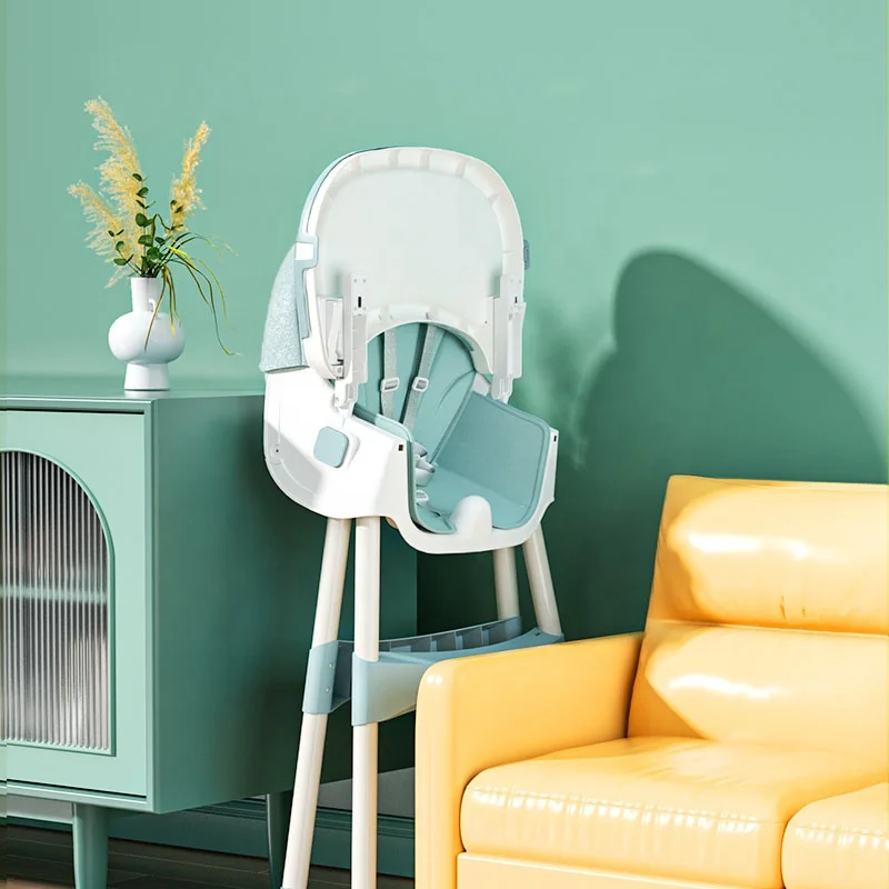 Factory Rocking Chair Feeding Seat with Wheels Baby Plastic Foldable Baby Feeding Chair 3 in 1 Children High Baby Feeding Chair