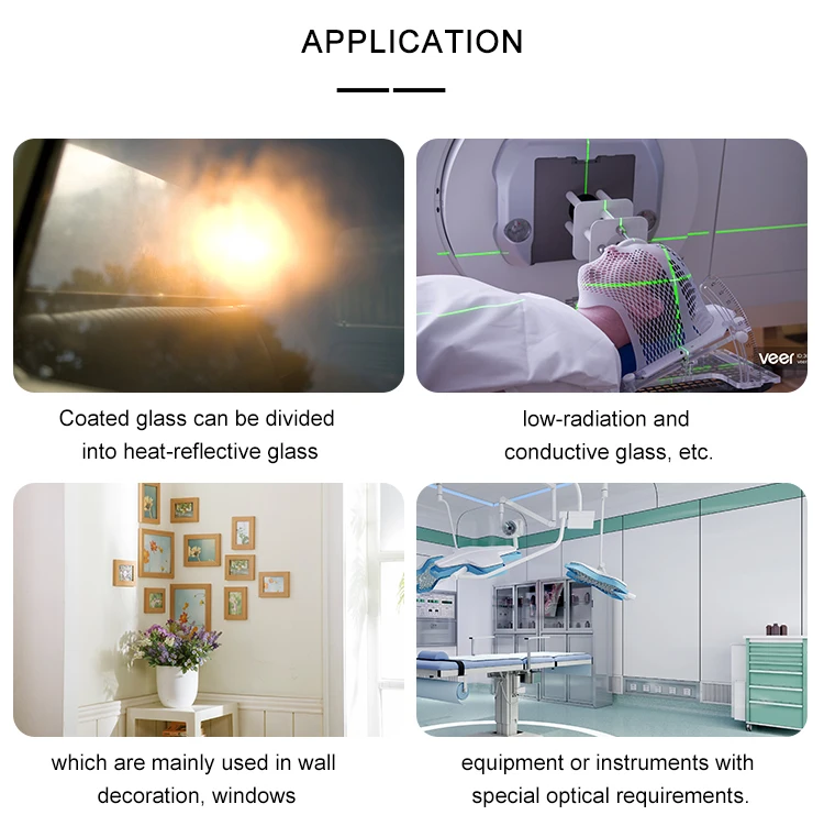 Brown coated mirror hollow glass tempered glass panel customization