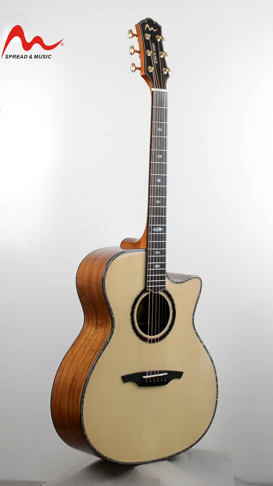 solid top acoustic guitar high quality 41 inch spruce koa