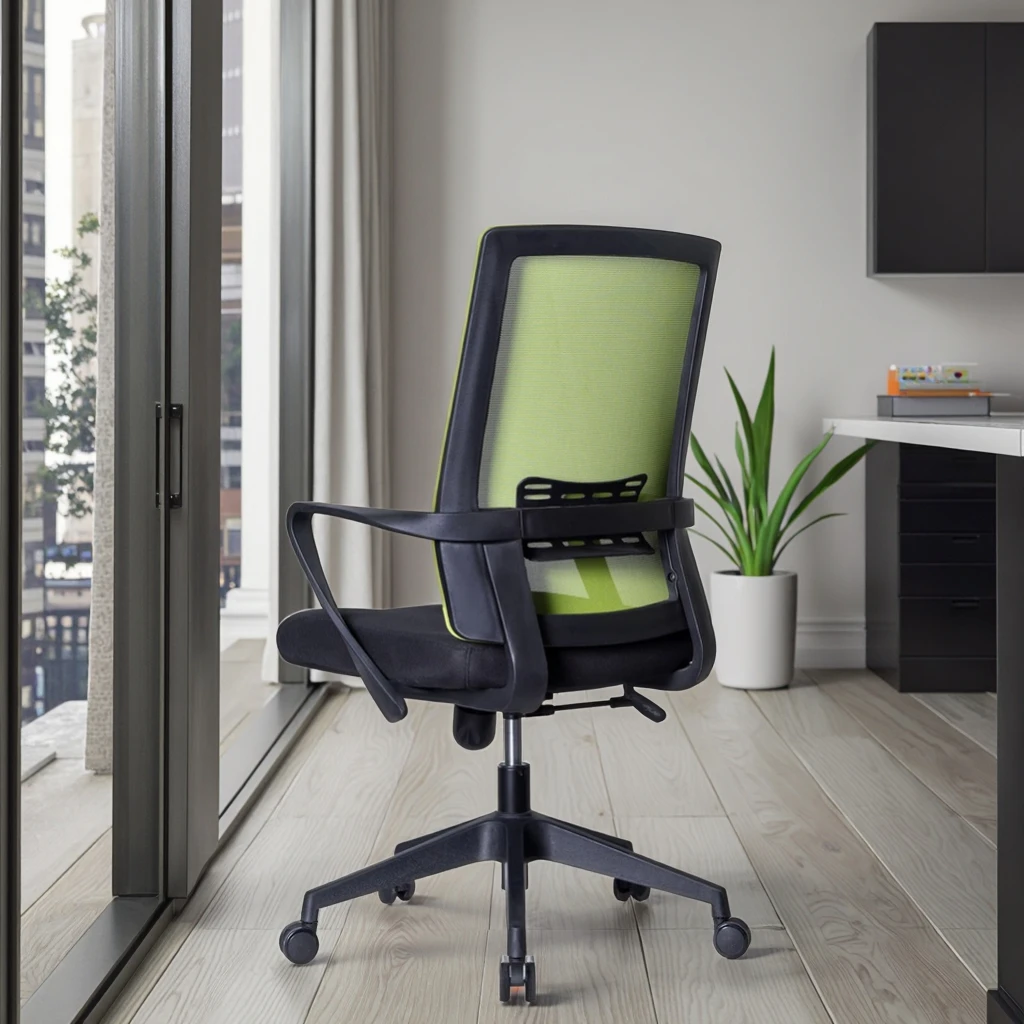 Modern Compact Lecture Hall Training Ergonomic PU Leather Executive Chairs Fixed Headrest Adjustable Lumbar Support Fabric Seat 4