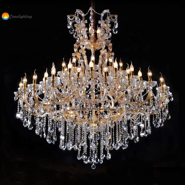 Wholesale Golden Maria Theresa Wedding Hotel Lobby Hanging Decoration K9 Crystal Luxury Large Chandelier Pendant Lights