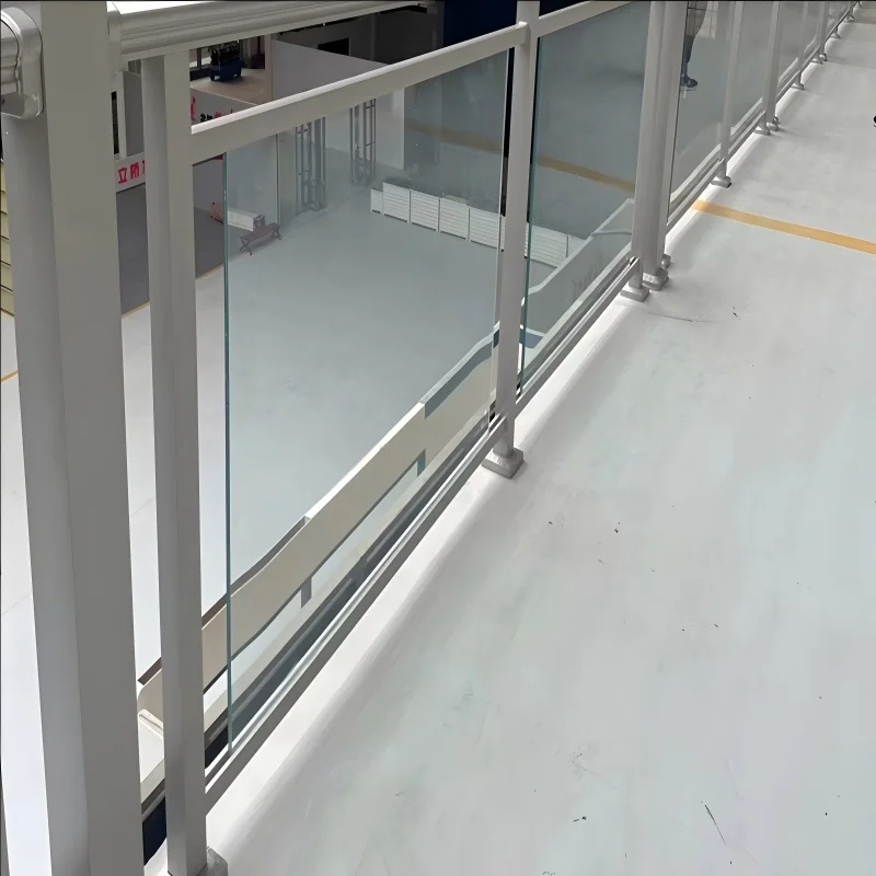 Aluminum Alloy, Glass  Balcony Railings Outdoor Folding Design with Privacy Screen for Villa Terrace Safety details