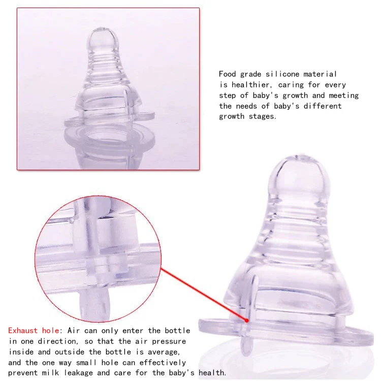 product bpa free silicone baby nipple natural slow flow with slim neck for standard infant use-5