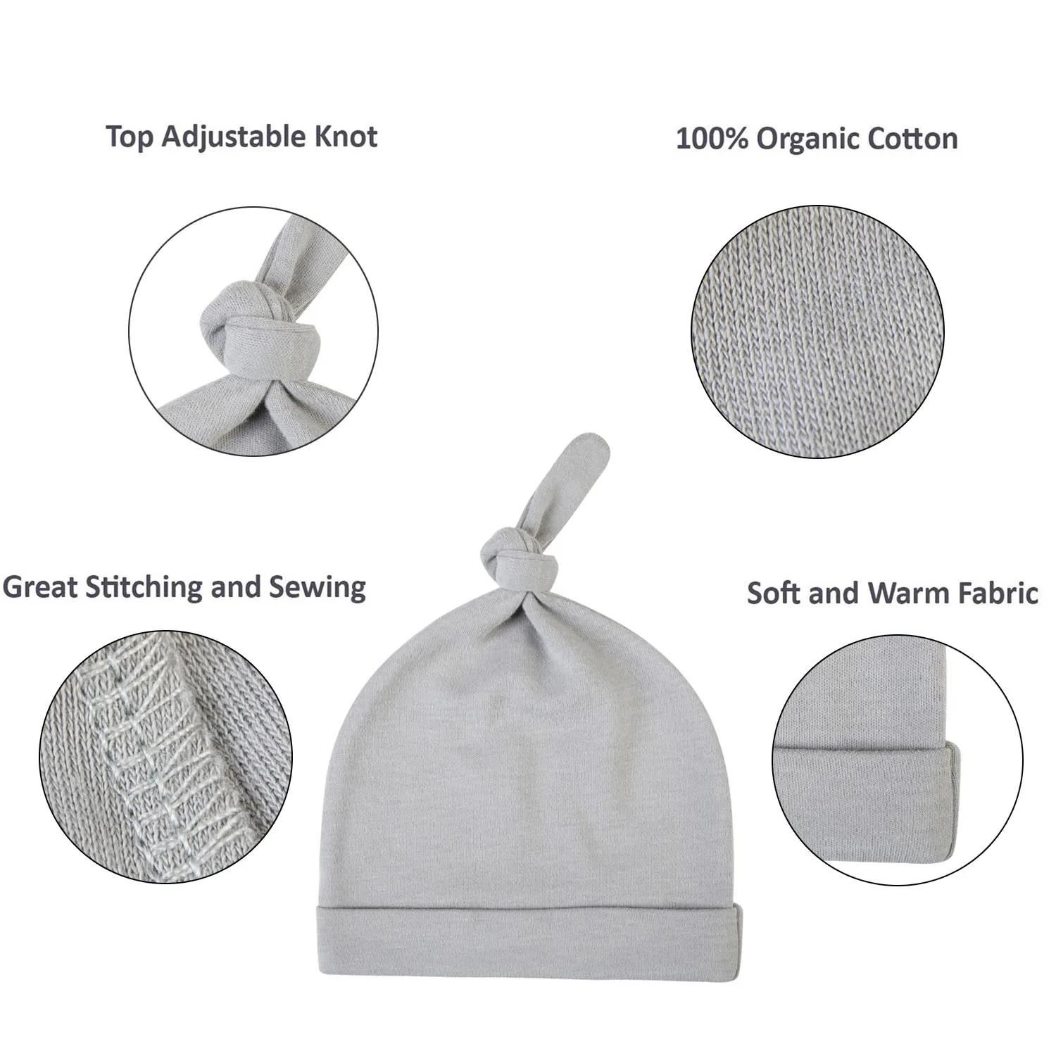 3 шт./упаковка, мягкие хлопковые шапки-бини для новорожденных 0-3 месяцев