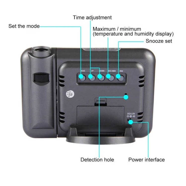 Цветной ЖК-дисплей, умный электронный настольный стол, светодиодный лазерный потолок, цифровая проекция, будильник с метеостанцией