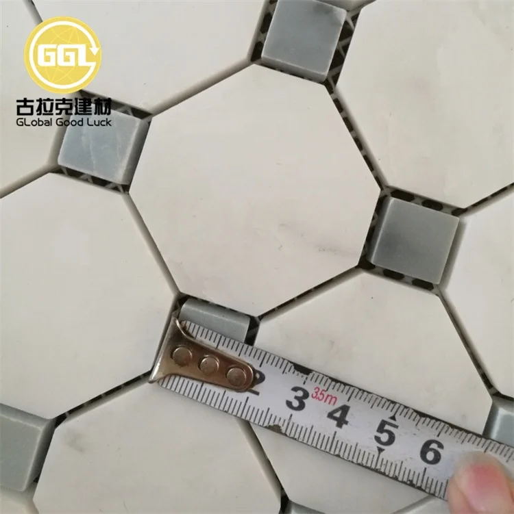 Factory Wholesale Octagon Mosaic White Natural Stone Marble Mosaic Tile for Decor