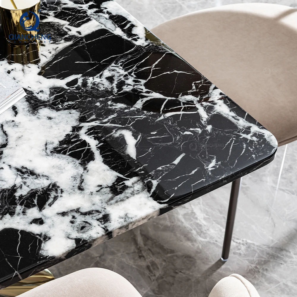 Luxury Marble Dining Table - Modern Golden Color Design