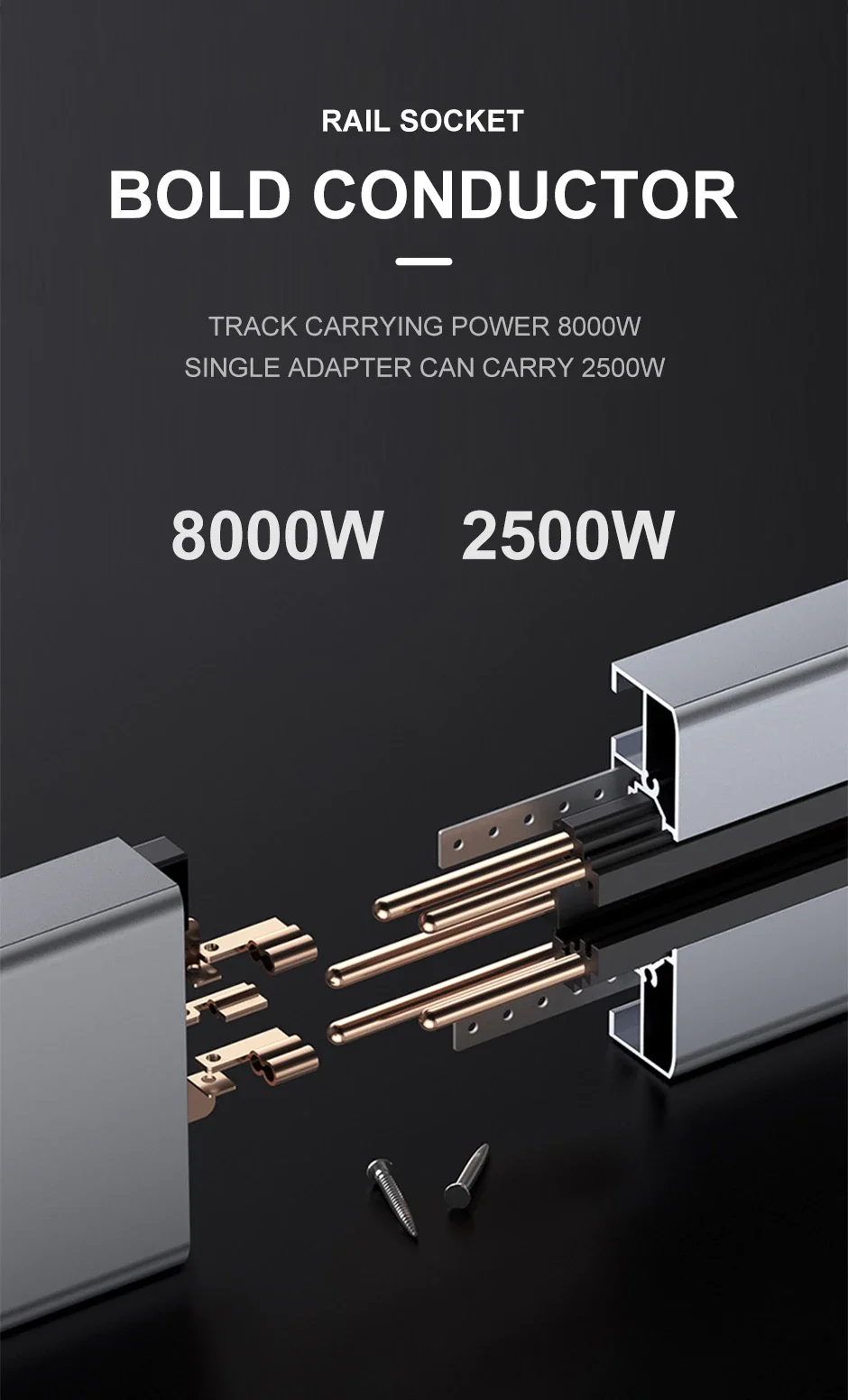 Power Track System Electric Socket With Usb Led Light Kitchen For