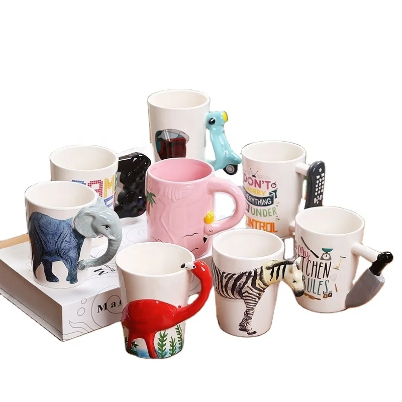 Zebra Ceramic 3D Novelty Animal Handle Coffee Tea Mug 