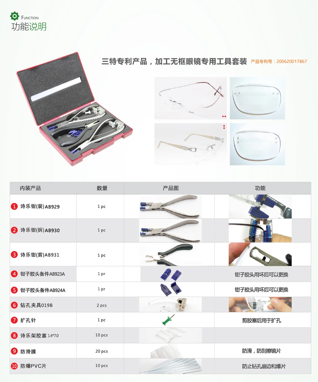 Optical Disassembly Tool Rimless Glasses Frame Eyeglasses Repair Pliers Kit Set