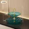 Double-layer fruit platter - transparent green