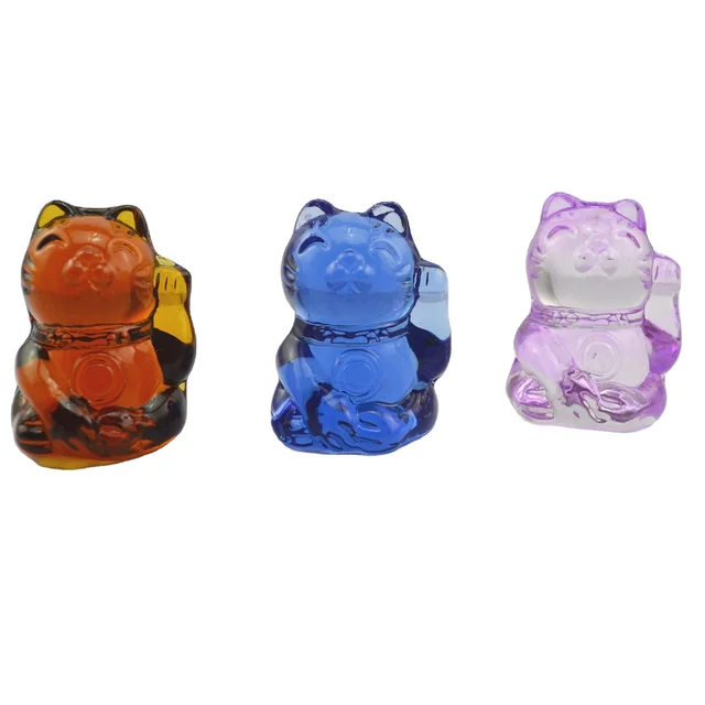 Hot Sale Cute style Glass Cat  High Quality Lucky Cat Shape Statue Gifts Glass Animal Art Decoration