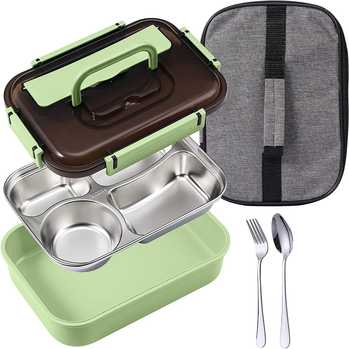 2023 Hot Sale Lunch Box 4 Compartment Kid Bento Box 304 Stainless Steel