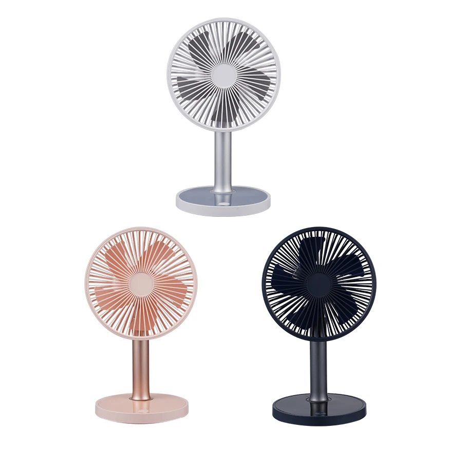 Portable Mini Table Desk Fan with Light USB Rechargeable Battery China Manufacturer
