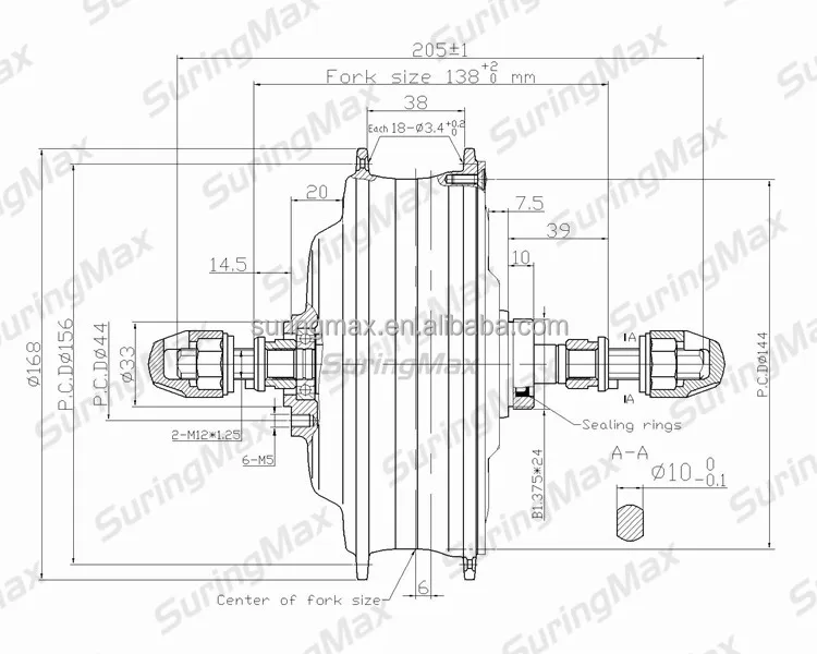 20 inch electric bike front wheel