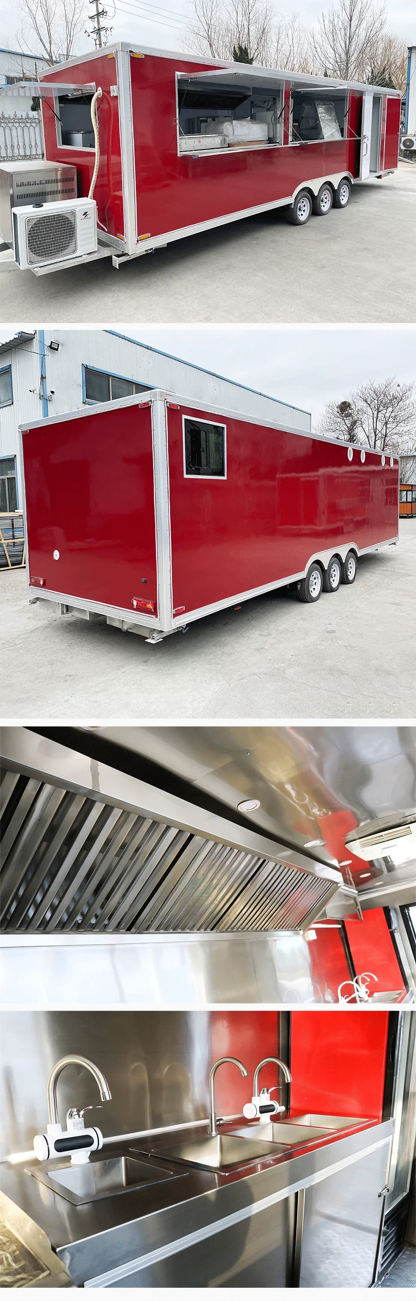 Mobile Food Kiosk Catering Fully Equipped Bbq Food Trailer Pizza Fast Food Trucks With Full