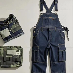 New Style 100% Cotton Anti-Static Waterproof Unisex Workwear Bib Pant Custom Design Big Pockets Rib Trousers