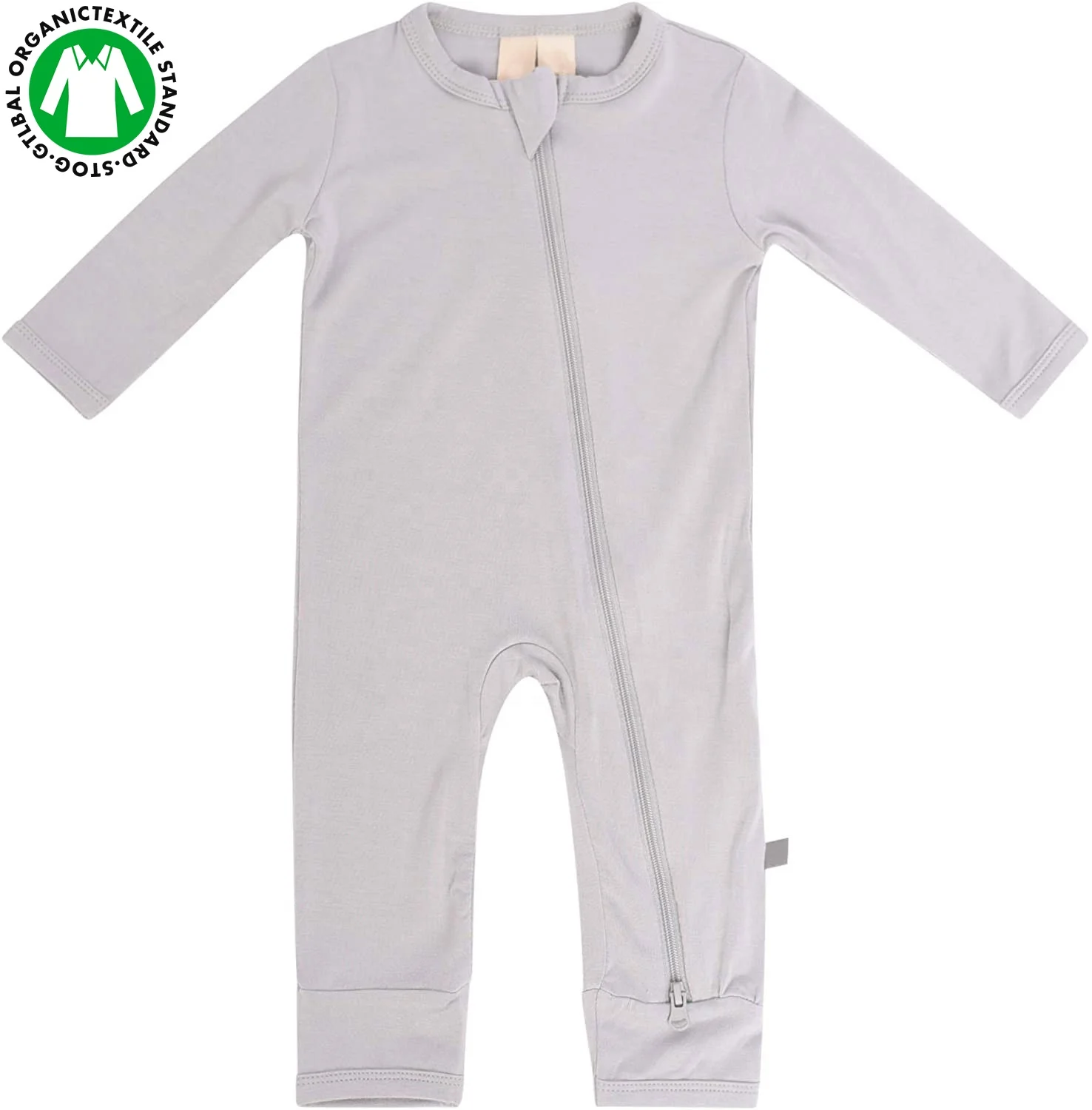 Комбинезон на молнии для малышей 0-24 месяцев, 97% бамбуковый вискоза + 3% спандекс