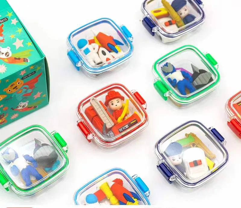 Резиновый ластик в креативной упаковке с изображением астронавта, мультяшный ластик, ластик для фруктов и овощей, студенческий ластик-карандаш