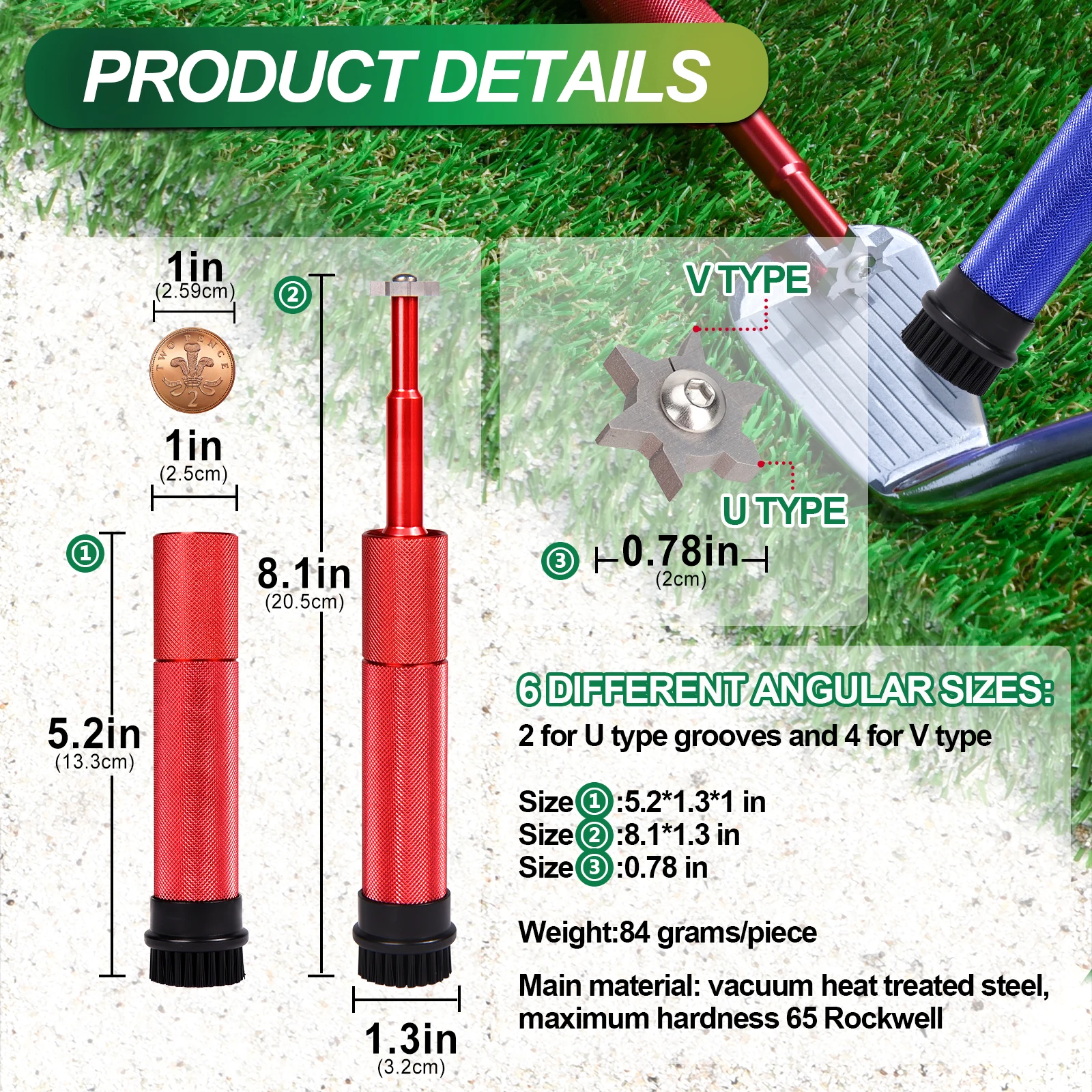 2023 Golden Golf Iron Cleaning Golf Club Cleaner Brush Golf Accessories