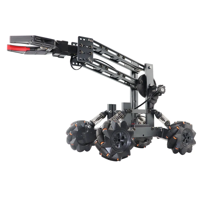 Alloy 14CH DIY Programming Blocks Vehicle RC Car With Robot Mecha Grab Clamp Arm  4WD Electric RC Engineering Drift Stunt Car